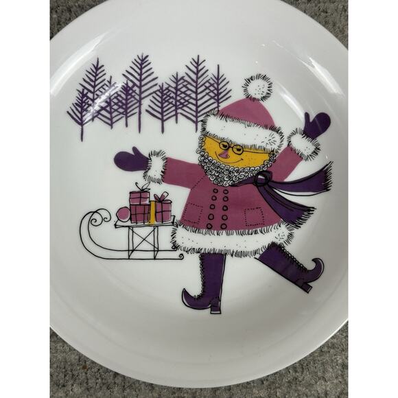 Vintage THOMAS Germany Purple Christmas Dish/Plate- Lot Of 2- Approx 8.5” - Picture 5 of 8